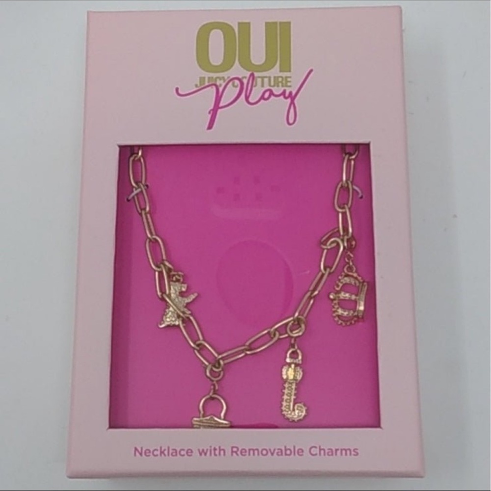 Juicy Couture Oui Play Gold Necklace With Removable Charm